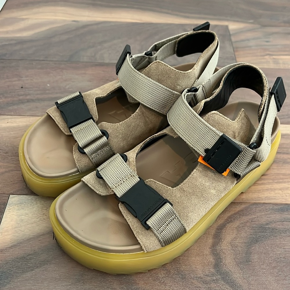 Bimba Y Lola Made in Spain Taupe Suede Chunky Sandals